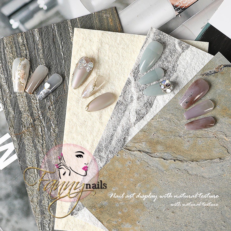 NAILART DISPLAY NATURAL TEXTURE BACKGROUND / ALAS FOTO KUKU BATU ALAM RUSTIC TAPLAK BULU NAIL ART