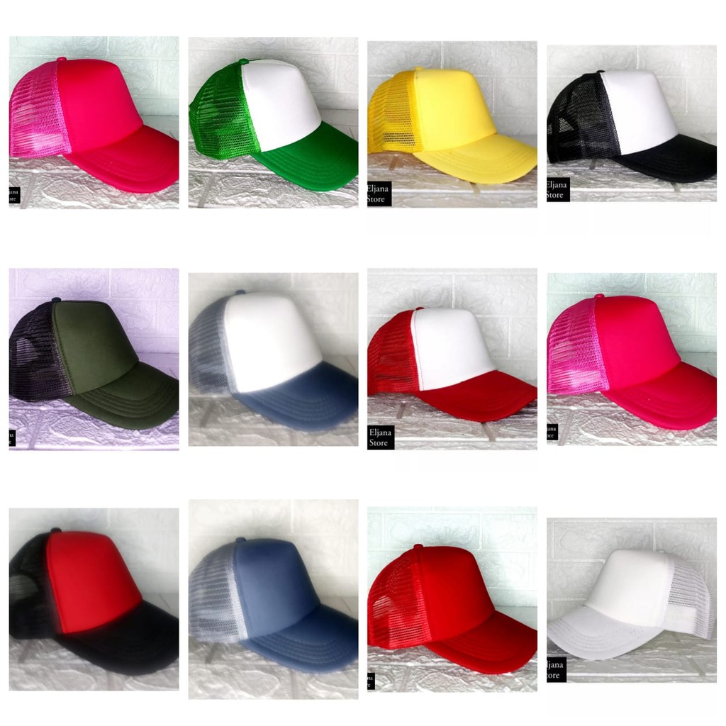 COD Topi Jaring Polos / Trucker Polos / Topi Jala Polos / Topi Dewasa Polos / Topi Murah Polos