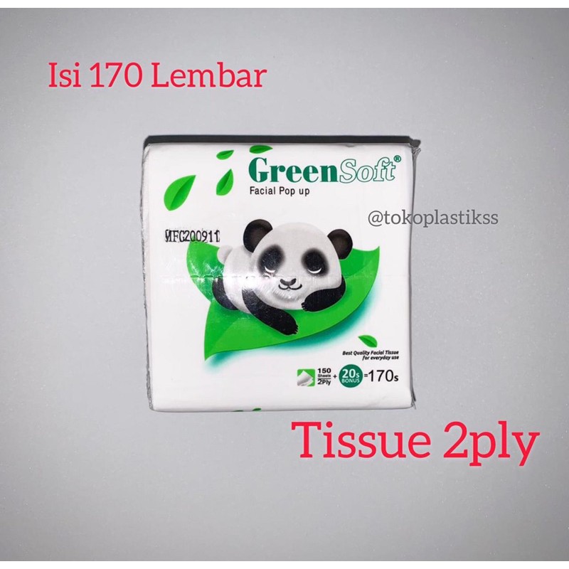 Tissue Kotak Kecil facial pop up GreenSoft isi 170 lembar