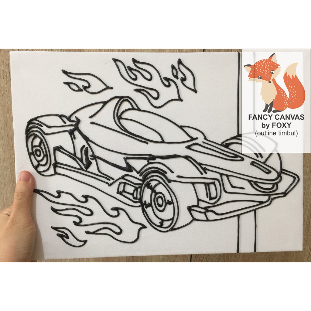 

TERBARU KANVAS LUKIS ANAK OUTLINE TIMBUL GAMBAR - HOTWHEELS PERALATAN MELUKIS CANVAS ANAK