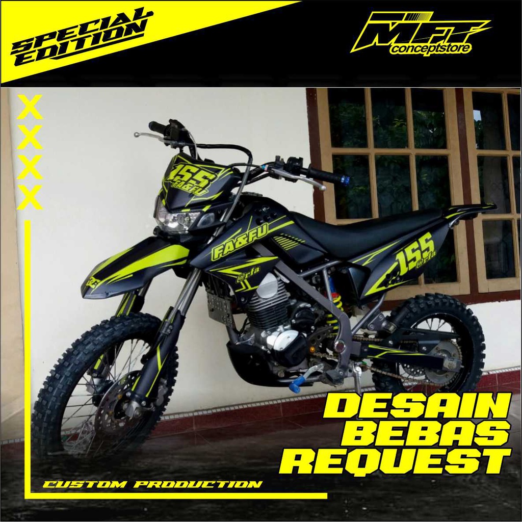 Decal KLX Old Full Body Desain Bebas Request Hologram, ORajet, Gliter