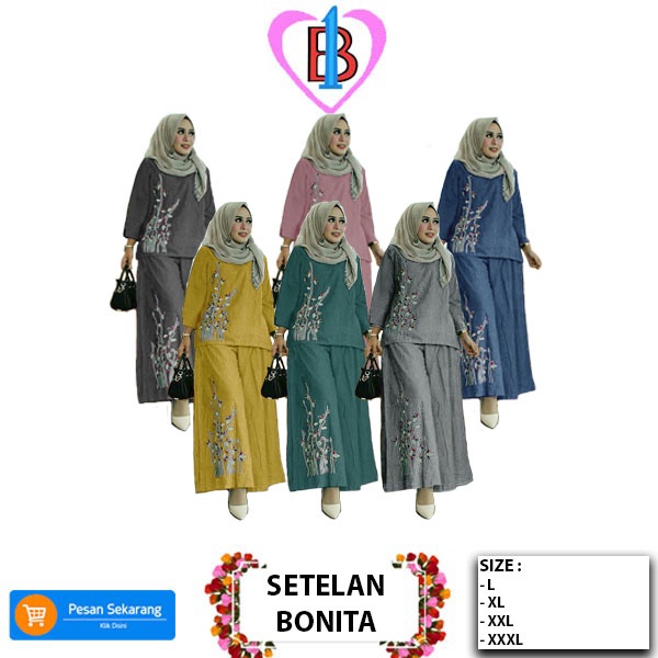 STELAN BONITA Fashion Wanita Model Terbaru B1-Love 75201-7671-7831-8207-8826-7671(M-L-XL-XXL-XXXL).