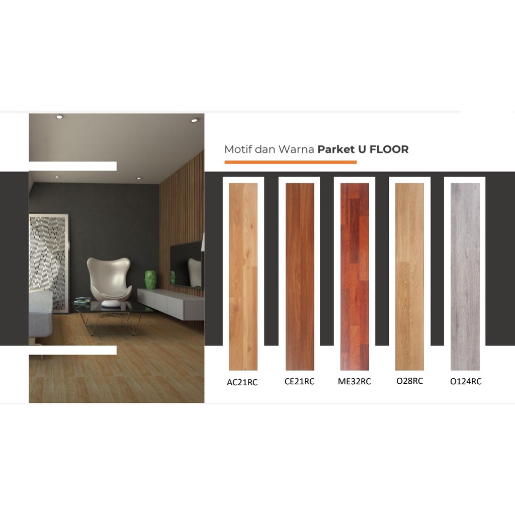 Parket U Floor Tebal 8mm - Lantai Vinyl Kayu Murah Berkualitas