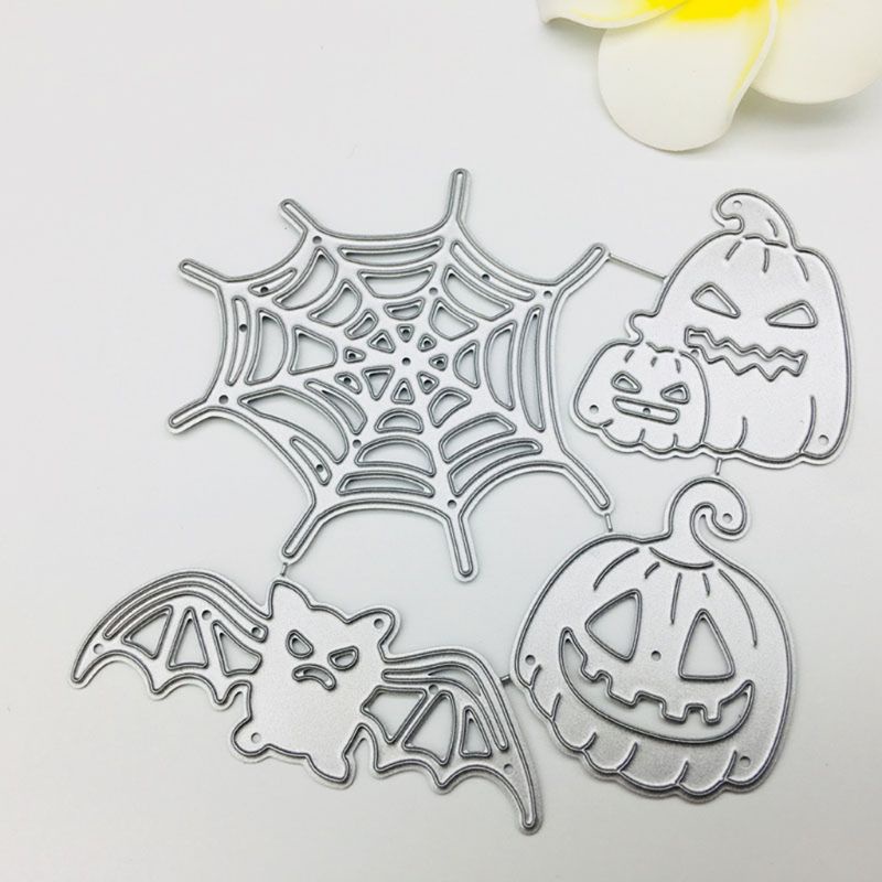 Cetakan Stensil Cutting Dies Motif Hantu Halloween Bahan Metal Untuk Scrapbook / Craft DIY