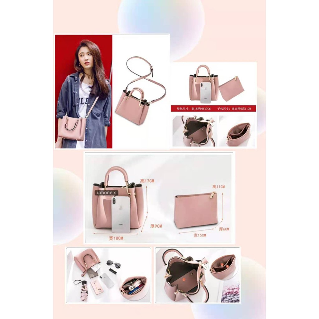 Tas Import Wanita Fashion Korea Style - Tas Selempang Zar4a  - Tas Bahu Mini include pouch #003