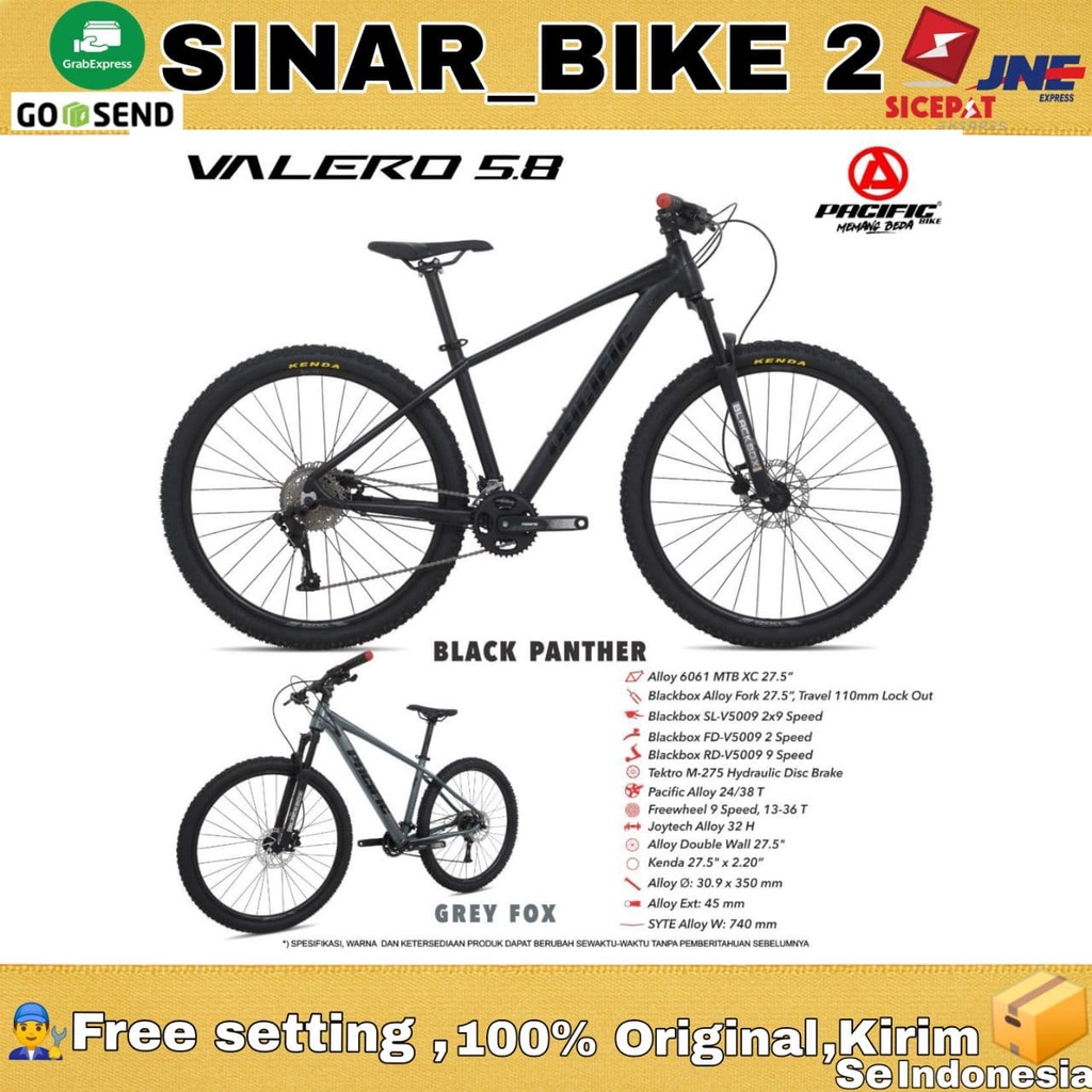 Sepeda Gunung MTB 27.5 Inc PACIFIC VALERO 5.8 Alloy 2x9 Speed Hidrolik