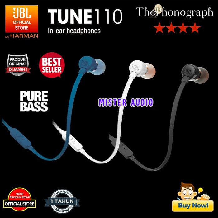 JBL T110 In Ear Headphones 100% Original