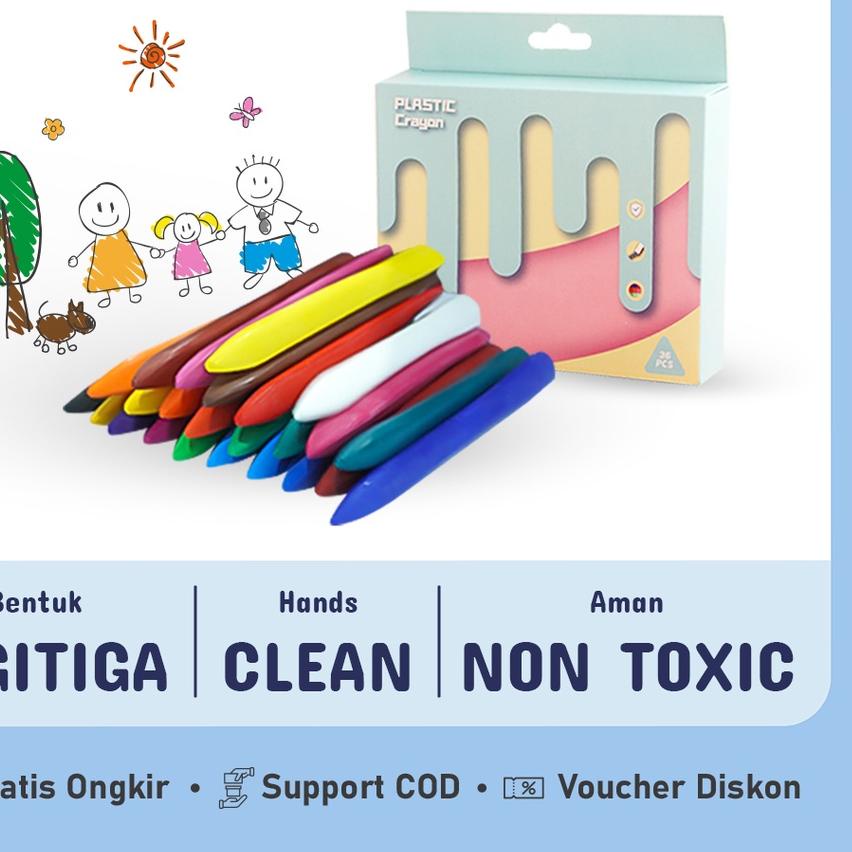 

[VnT⭐Krayon Anak Crayon Hands Clean Set In 1 Mewarnai Anak Isi 12 24 36 Warna - KIDS LANDharga bersaing