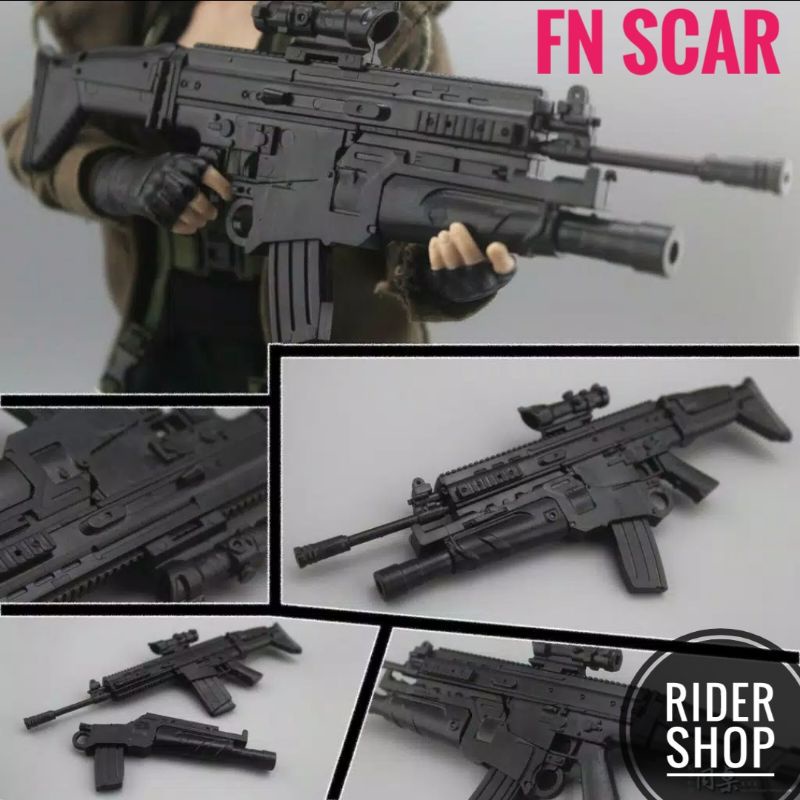 Skala 1/6 miniatur FN Scar model kit hobi figure kitbash mainan