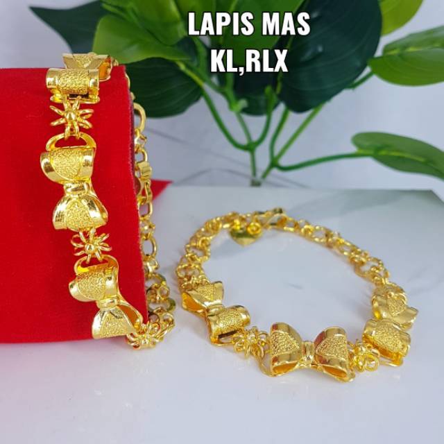 Cincin dan gelang  replika mas 24 k model pita,awet tahan lama,gelang hanya ready penang