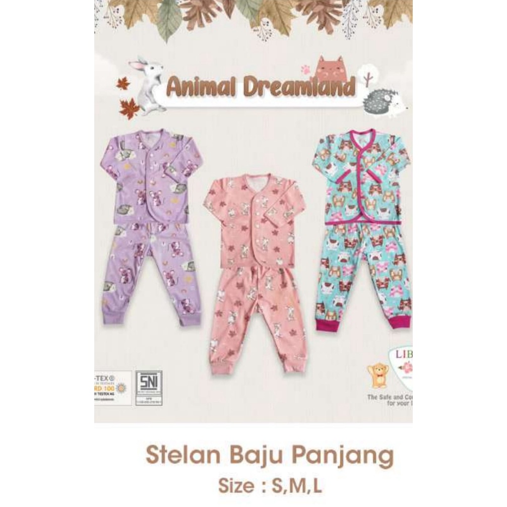 Libby 3 SET piyama panjang SML 2L XL XXL (kcg / bahu)