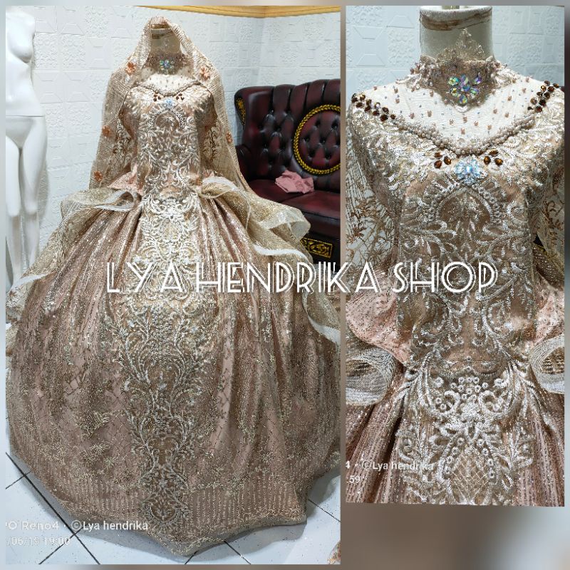 Ballgown candy ekor+peplum+veil