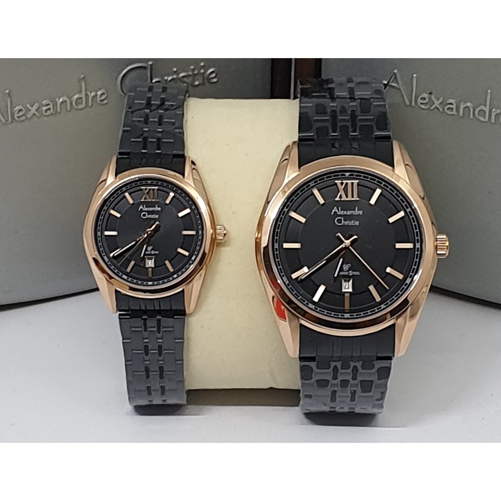 Alexandre Christie Ac 8501 / AC8501 Silver White Jam Tangan Couple (Bisa Beli Satuan)  Original