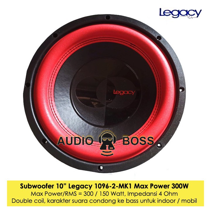 Subwoofer Legacy 10 inch LG 1096-2 MK1 - Subwoofer Legacy 10 inch LG 1096 Double Coil