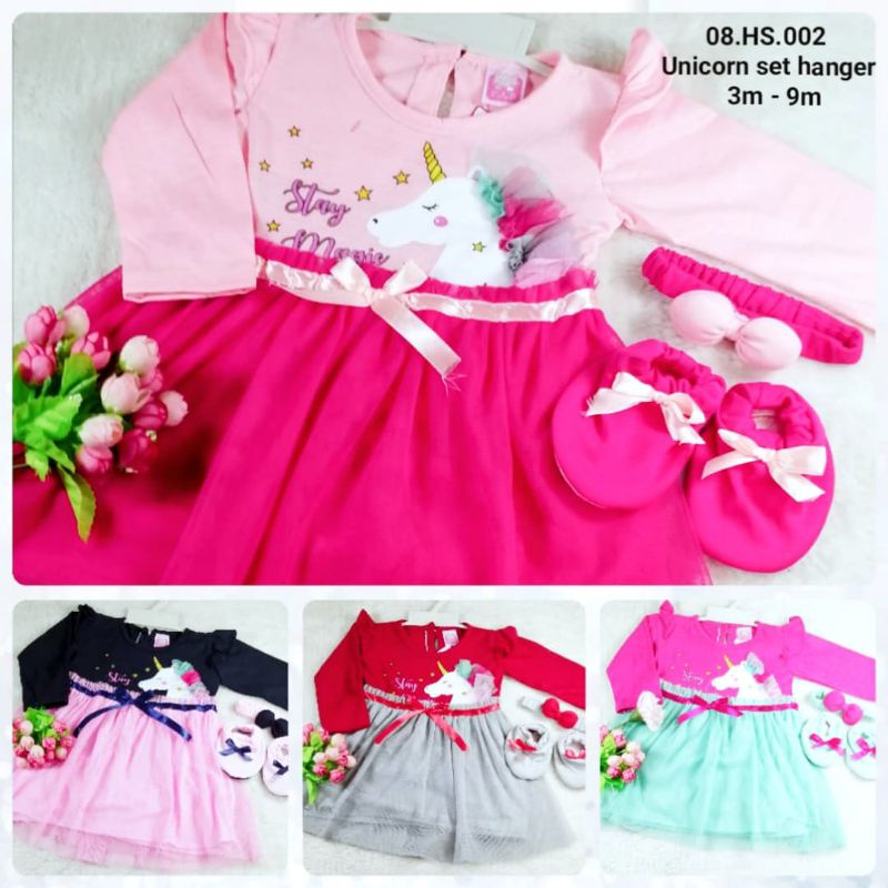 GAMIS QUEEN SET 4IN1 UNICORN DRESS ANAK 0-1 TAHUN/ BAJU MUSLIM ANAK GAMIS TUTU SET BANDO SEPATU UNICORN / GAMIS ANAK PEREMPUAN PREMIUM PINK TUTU GAMIS TUTU PRINCESS MAHKOTA