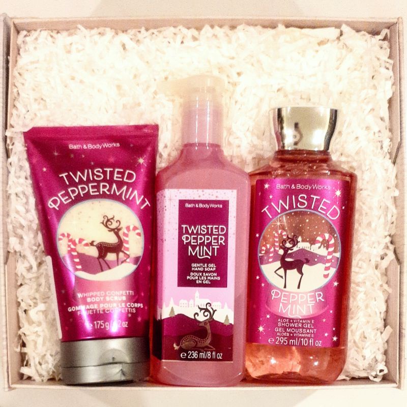 BBW TWISTED PEPPERMINT GIFT SET PAKET BATH &amp; BODY WORKS