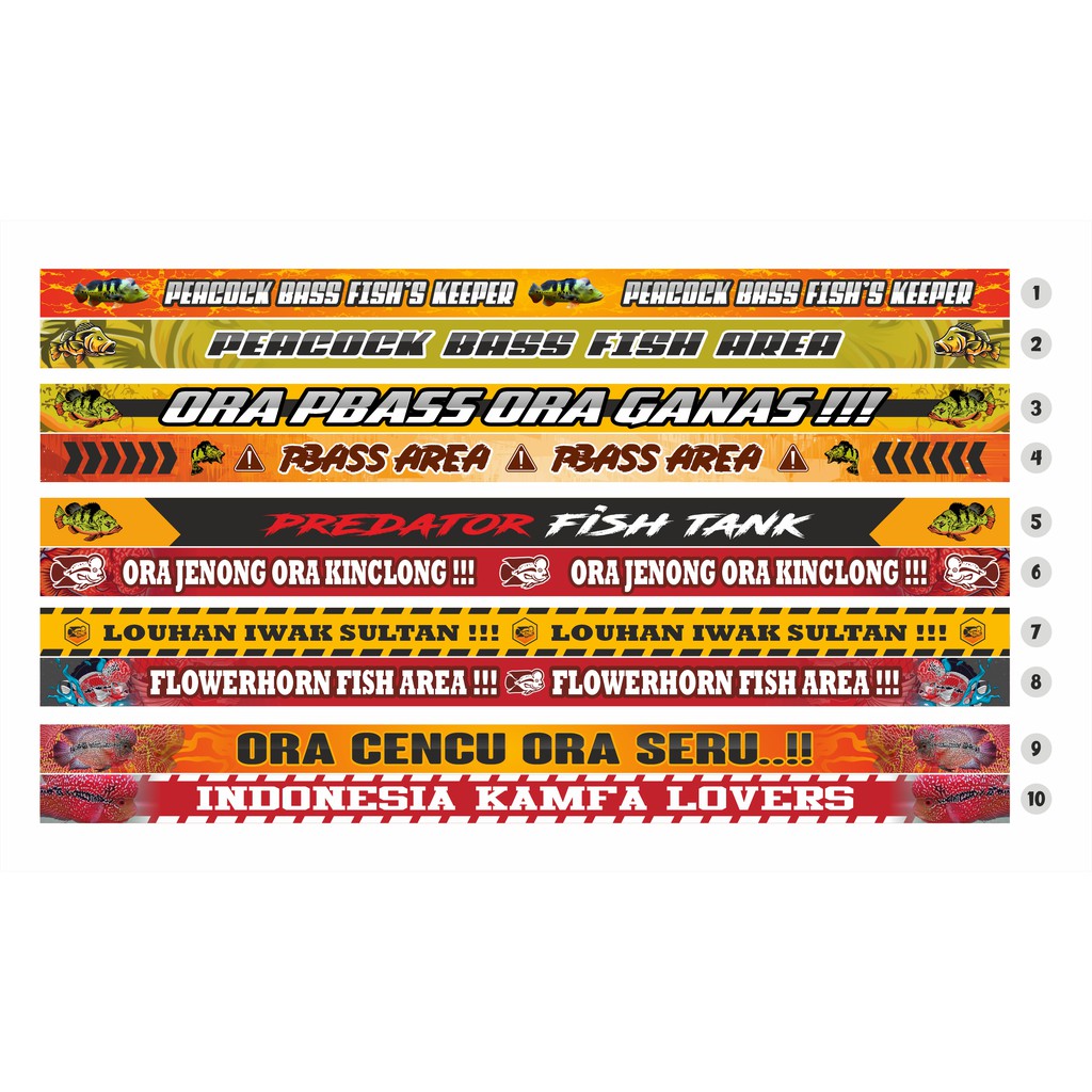 (Bisa Request) Sticker Aquarium Stiker Aquarium Stiker Tank Sticker Tank Tema Pbass dan Louhan