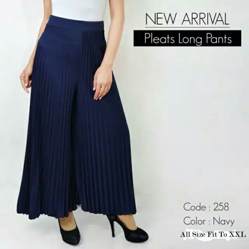 KULOT PLISKET MURAH CELANA/ROK PLISKET JUMBO 258XXL LONG PLEATS PANT PAKAIAN BAWAHAN WANITA DEWASA