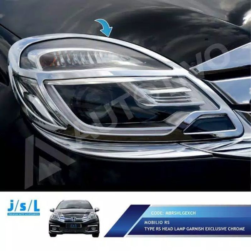 Garnish lampu depan Mobilio RS Hitam &amp; Chrome jsl