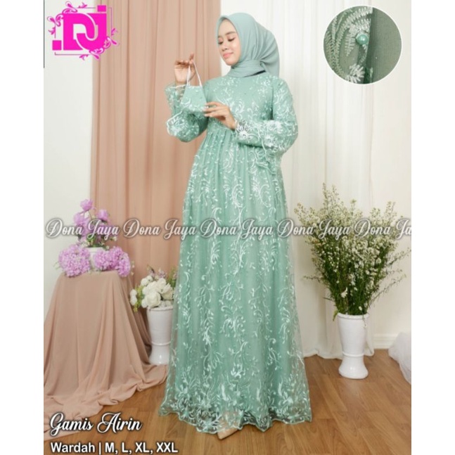 (Realpict) Gamis tutu valentino /gamis kondangan / gamis modern