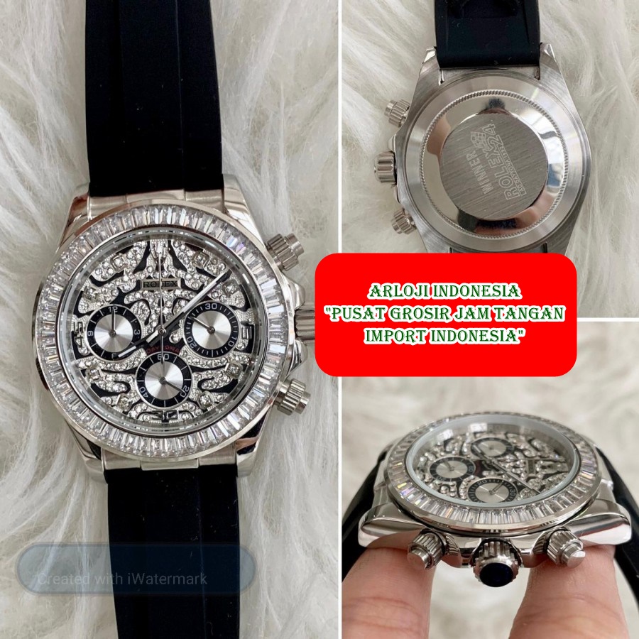 Cash Back Jam Tangan Pria ROLEX Daytona Eye Of Tiger Silver Garansi 1th