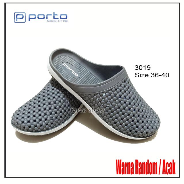 Porto 3019 36-40 Sandal Selop Karet Baim Wanita / Sandal Bakpao Wanita Warna Warni / Sandal Ibu