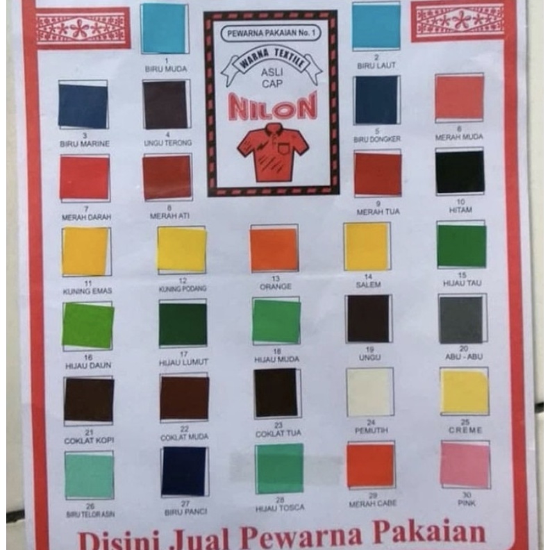 Wenter Wantex CAP NILON Textil no 1 Pewarna Kain Pakaian Textil Permanen Coloring Naptol Ikat Celup Jeans Silk Tie Dye Air Sumbo Sumba Stain Pewarna Tekstil Kain Sepatu Denim Kemeja Seragam Celana Fabric Batik Cotton Katun Color Grosir Prakarya Malang