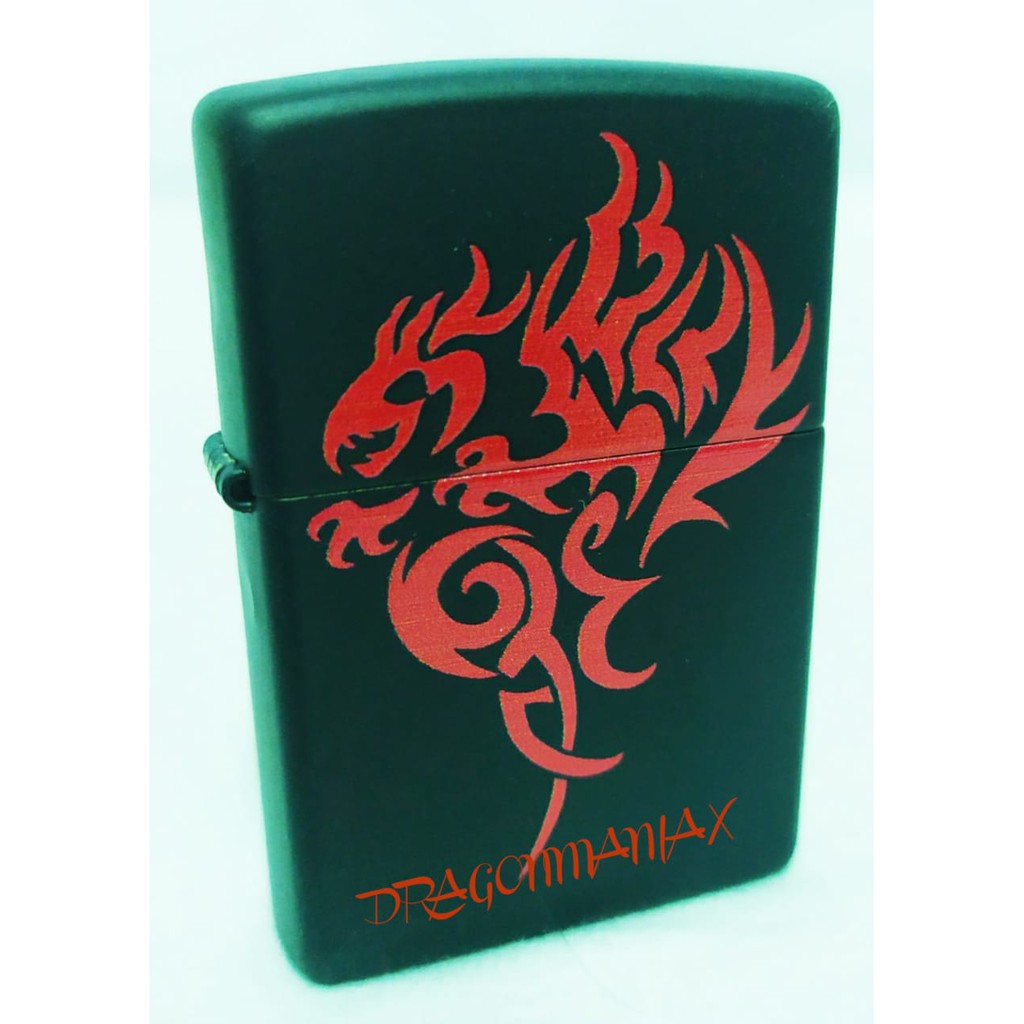 korek zippo original hidden dragon black matte 21067