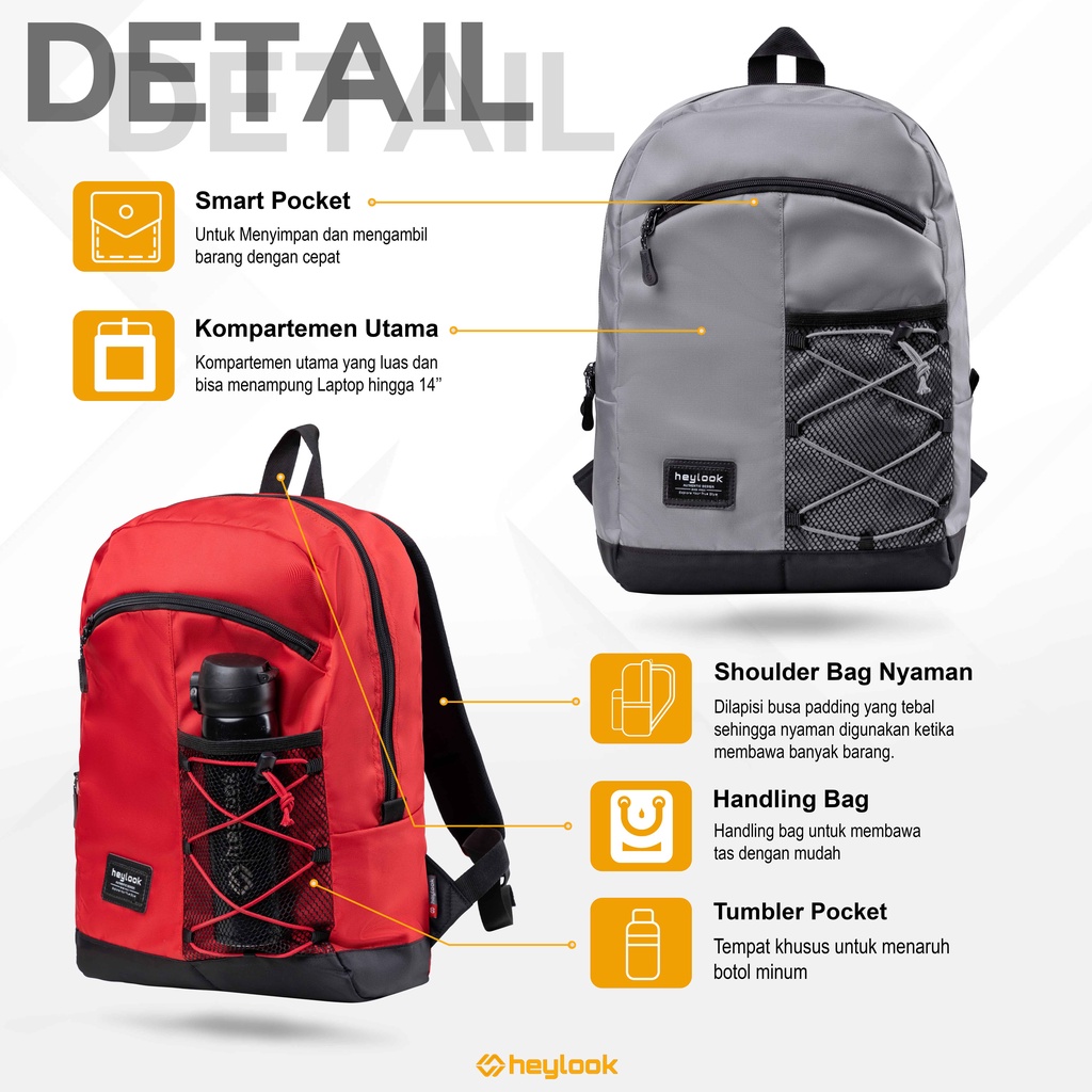 HEYLOOK Project - Tas Ransel ACCESS Pria Backpack Heylook Tas Laptop Cowok Kuliah