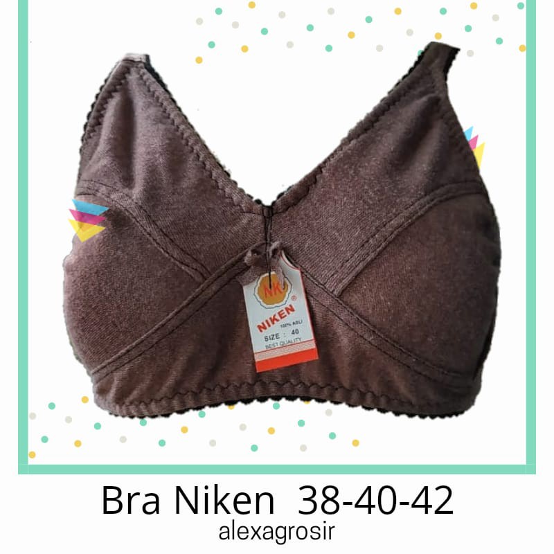 NIKEN Bra Fashion Wanita Bra Wanita Murah BH Tanpa Busa Tipis Tanpa Kawat Jumbo Bra Niken Polos