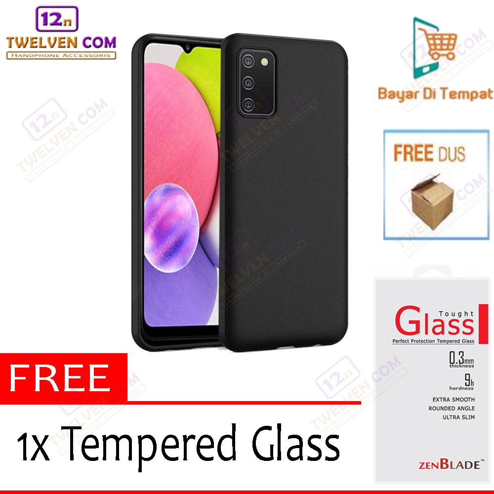 [FLASH SALE] Case Slim Matte Softcase Samsung A03s - Free Tempered Glass