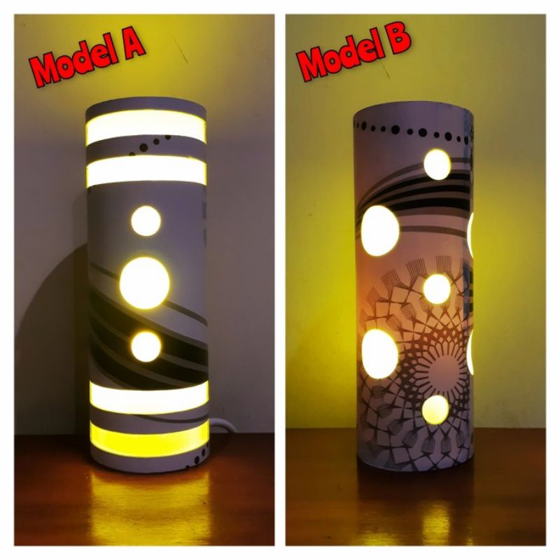 Lampu Tidur Hias Handmade - Lampu Meja Unik Motif