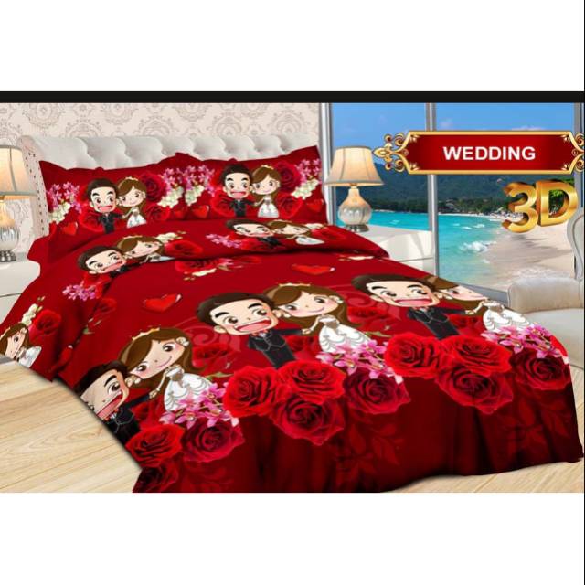Sprei BONITA 3D 180x200 motif WEDDING