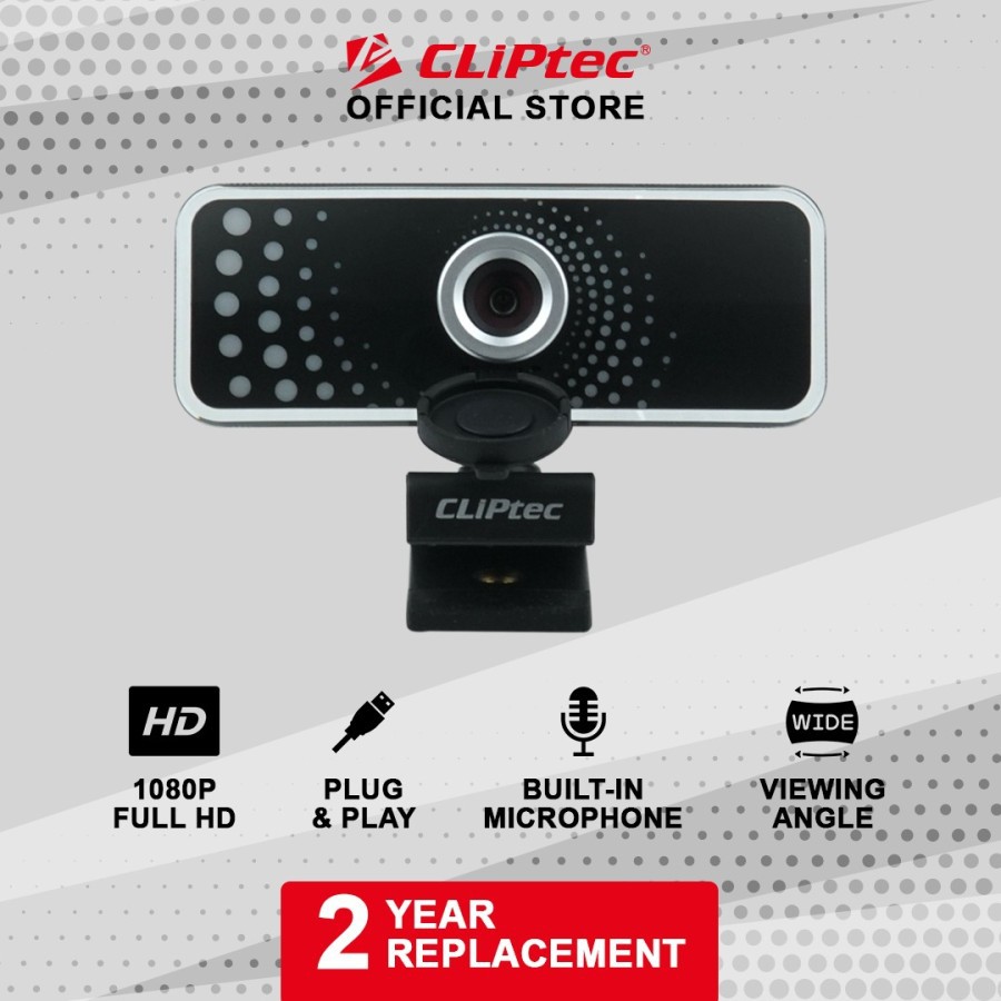 Webcam CLIPtec wired usb Full HD 1080P 30fps 2MP Wide-Angle Hallo RZW388 - pc web camera