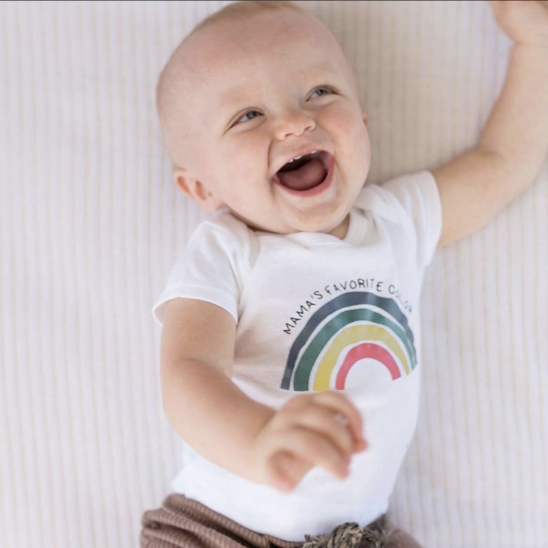 Fave rainbow tee / romper bayi