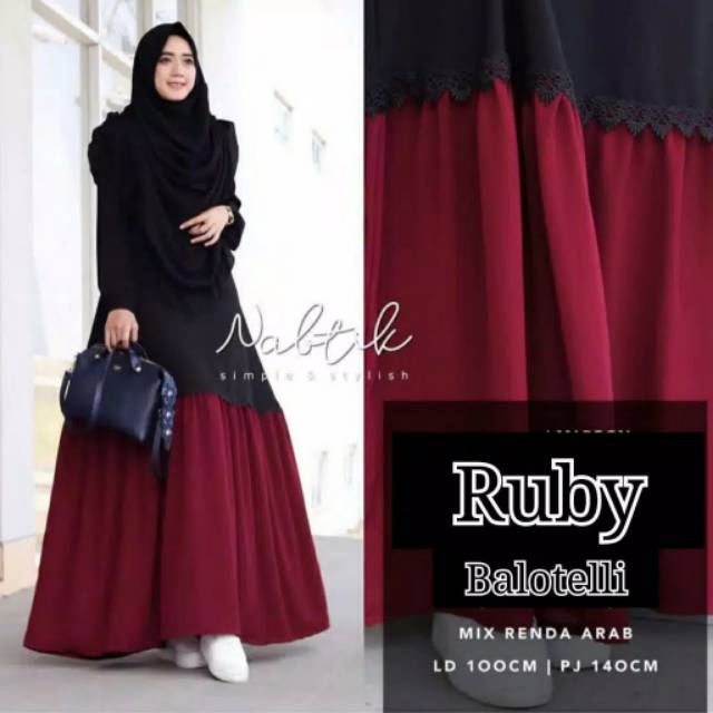 Ruby dress baju gamis pakaian wanita fashion muslim