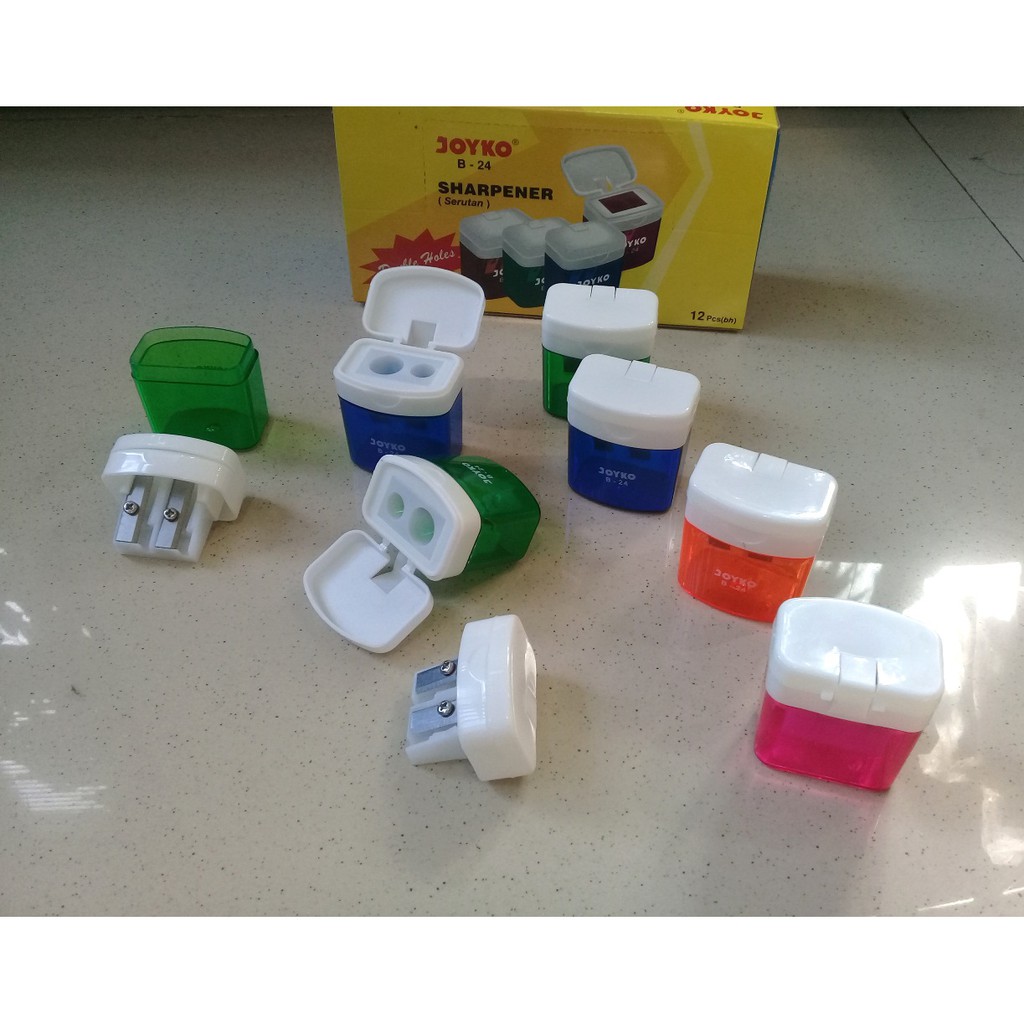 

Rautan Pencil Double Holes Sharpener Plus Kotak Sampah - Joyko B-24