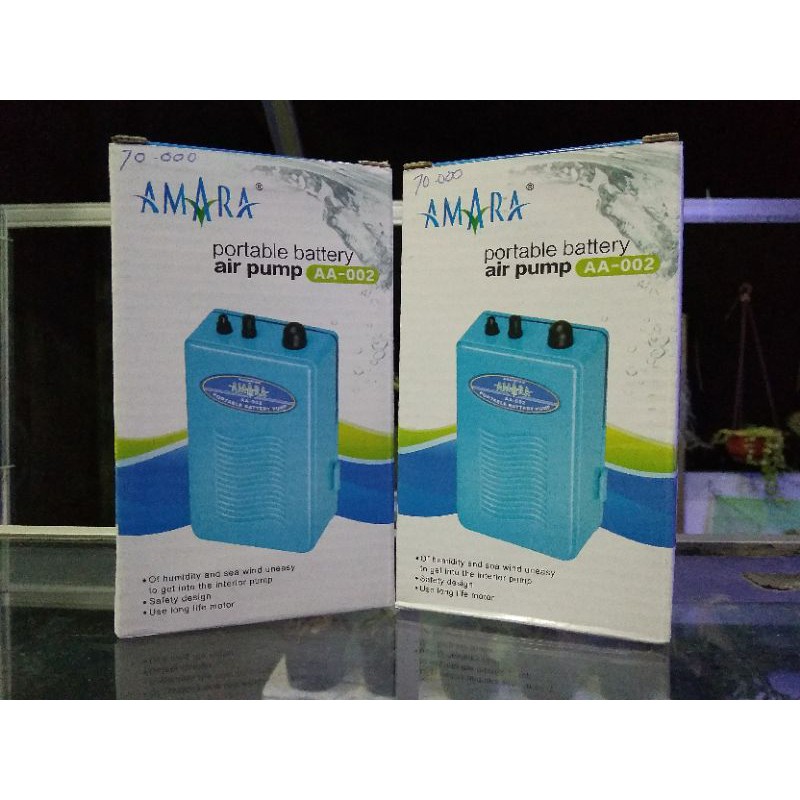 Amara AA-002 aerator isi baterai / portable airpump mesin gelembung oksigen aquarium