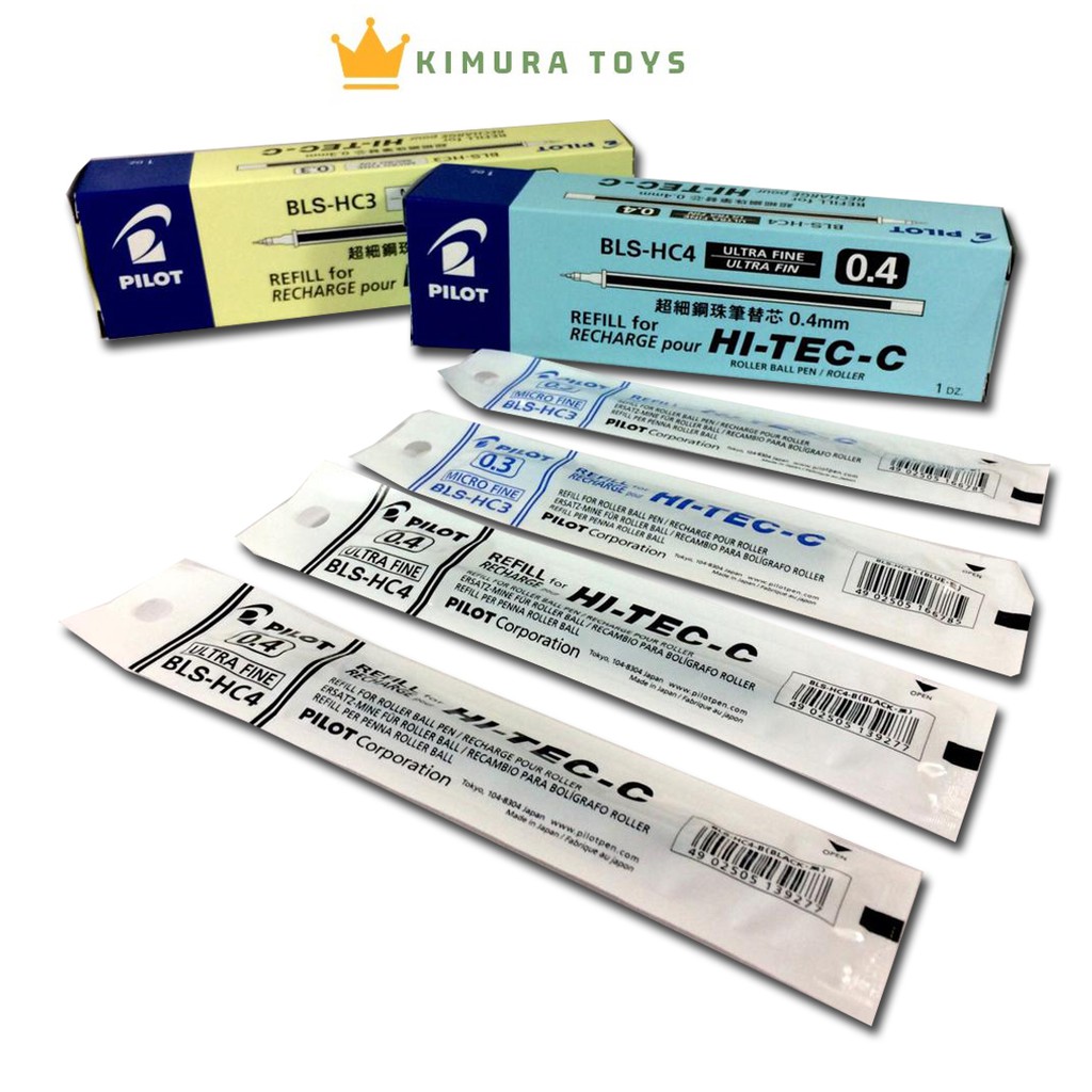 

Refill Pilot Hi-Tec 0.3 Dan 0.4 Hitam Biru Harga Satuan ATK