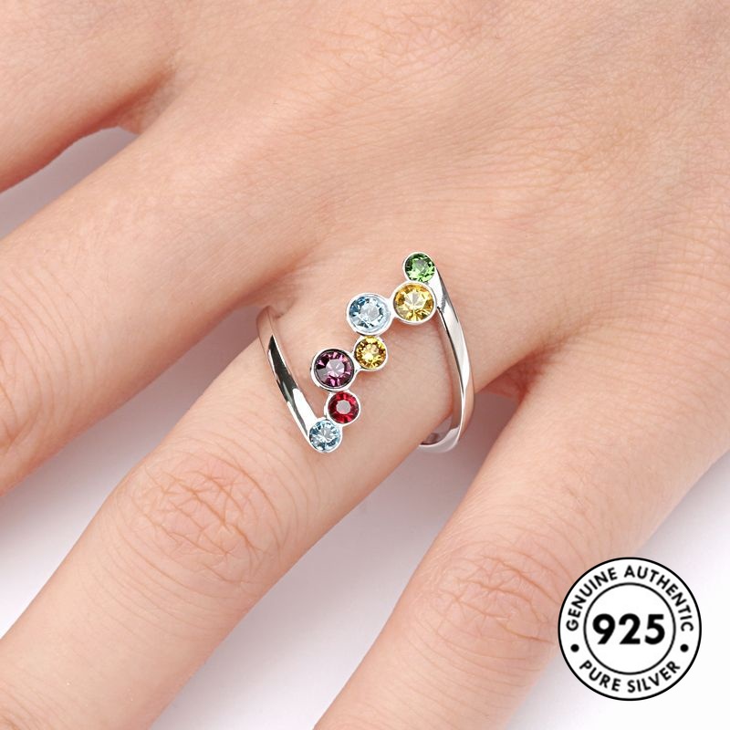 Cincin Lapis Silver S925 Model Kepang Dengan Batu Permata Untuk Wanita
