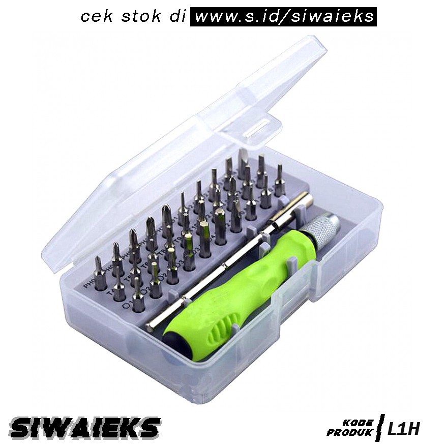 Obeng 30 in 1 Magnetic Screwdrivers Repair Tool Kit for Smartphone 7389 C L1H Aisilin  Green grab