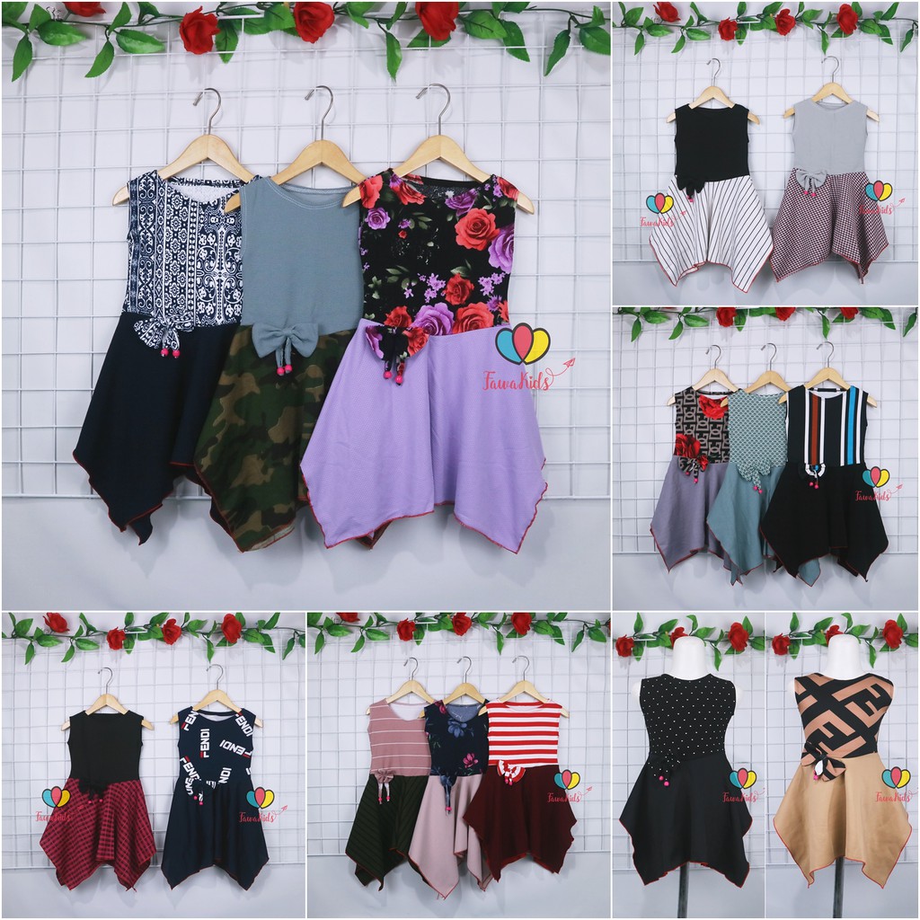 Dress Alona uk 1-2 Tahun / Dress Balita Dress Anak Cewek Dress Import Dress Yukensi Dress Murah