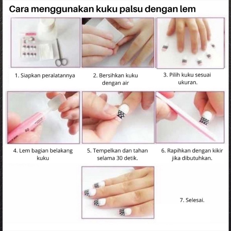 Kuku Palsu 3D LECCA Nails 1 Set 24 Pcs Gratis Lem Motif Lucu Aksesoris Wanita Fashion Kekinian NLA