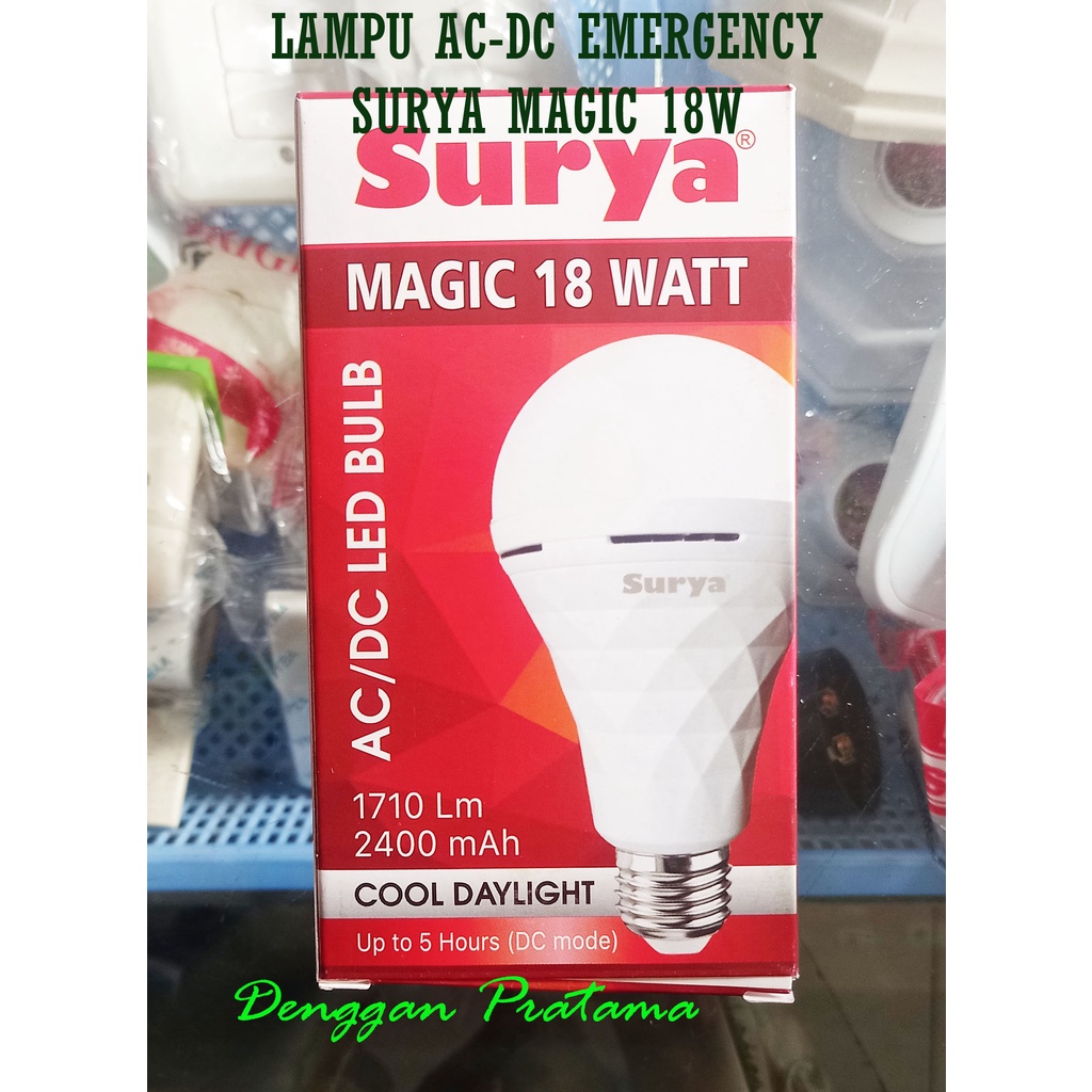 Lampu Emergency AC DC LED Bulb Surya Magic 18 Watt Lampu Darurat