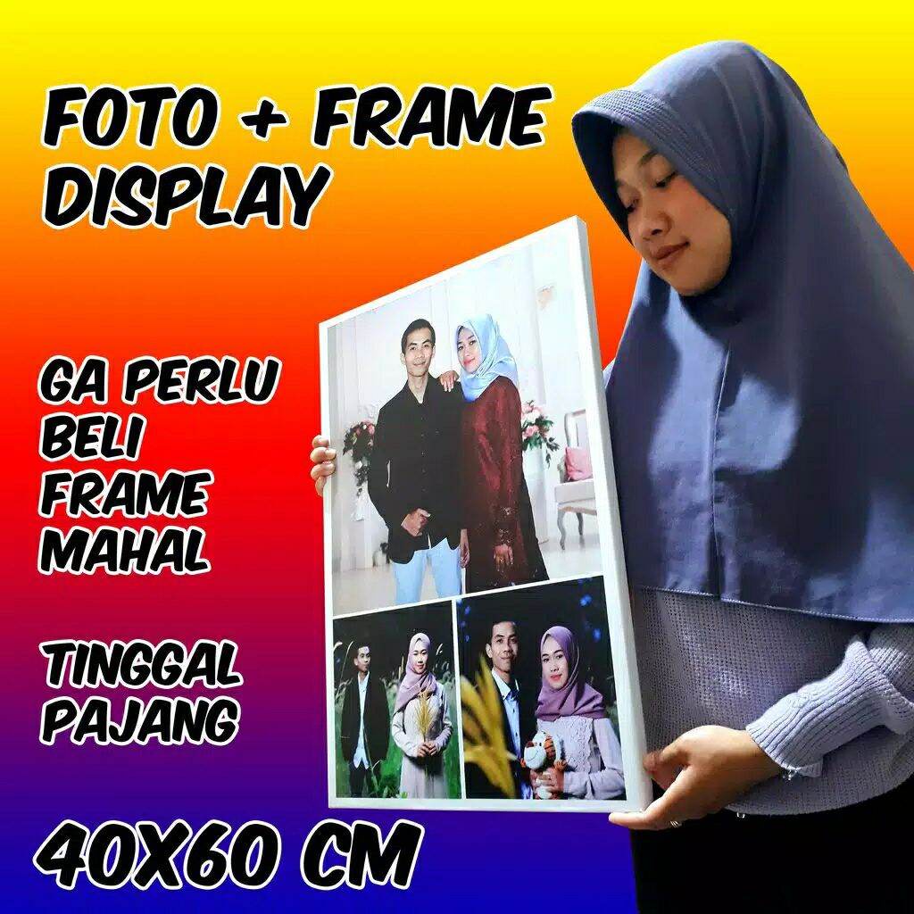 Cetak Foto Custom Plus Pigura 60x40 cm BIG JUMBO