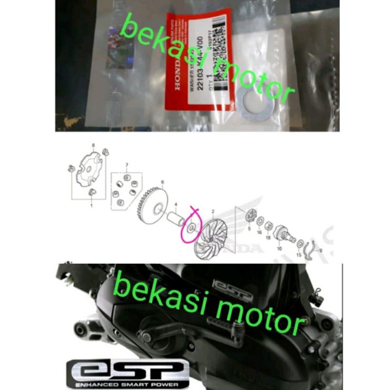 22103-K44 washer ring kipas ring bos roller honda beat esp / scoopy esp / vario 110 esp / beat pop o