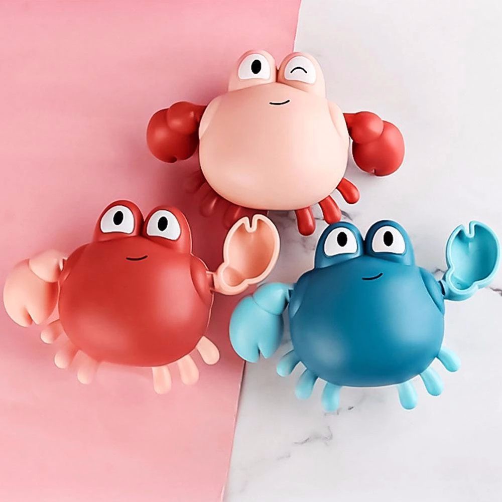 LANFY Plastic Baby Water Toys Cute Clockwork Toy Cartoon Crab Swimming Toys Bath Toy Cartoon Animal Crab Classic High Quality Wound-up Chain Turtle Bath Toy/Multicolor