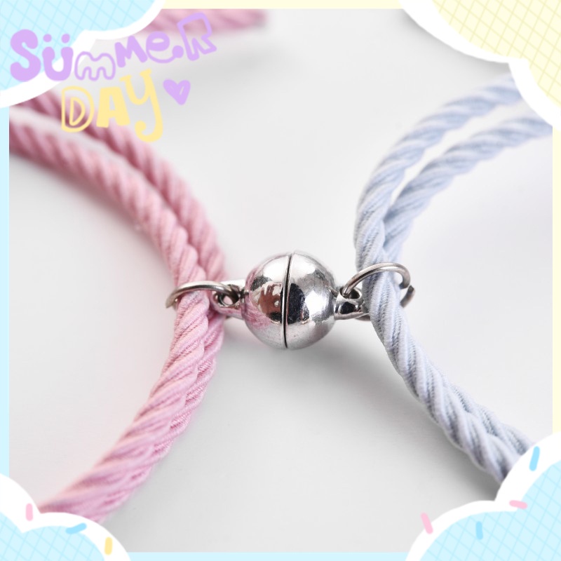 2Pcs Sepasang,Gelang Tali Karet Magnet,Desain Astronot,Kuromi Cinnamoroll,Untuk Pria Dan Wanita,Gelang Magnet/1 Pasang Gelang