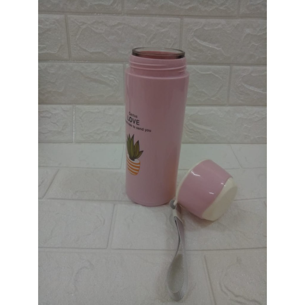 (No 822) Botol Minum Kaca JOAIDOA  430 ML Termurah / Botol Minum Tumbler  Lucu