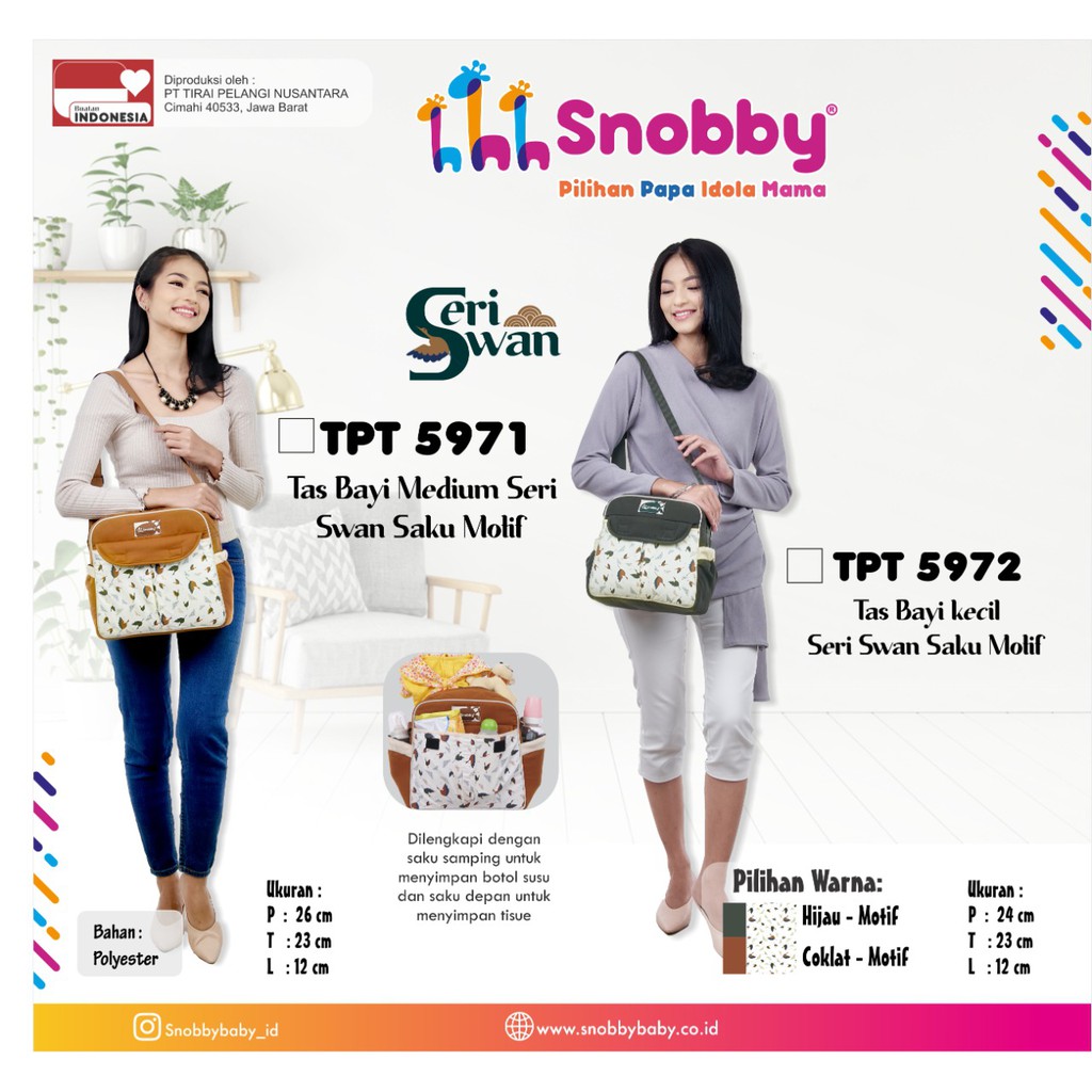 SNOBBY TAS Bayi SWAN Series Line Series KECIL DAN MEDIUM TPT5971 TPT5972 TPT 1672